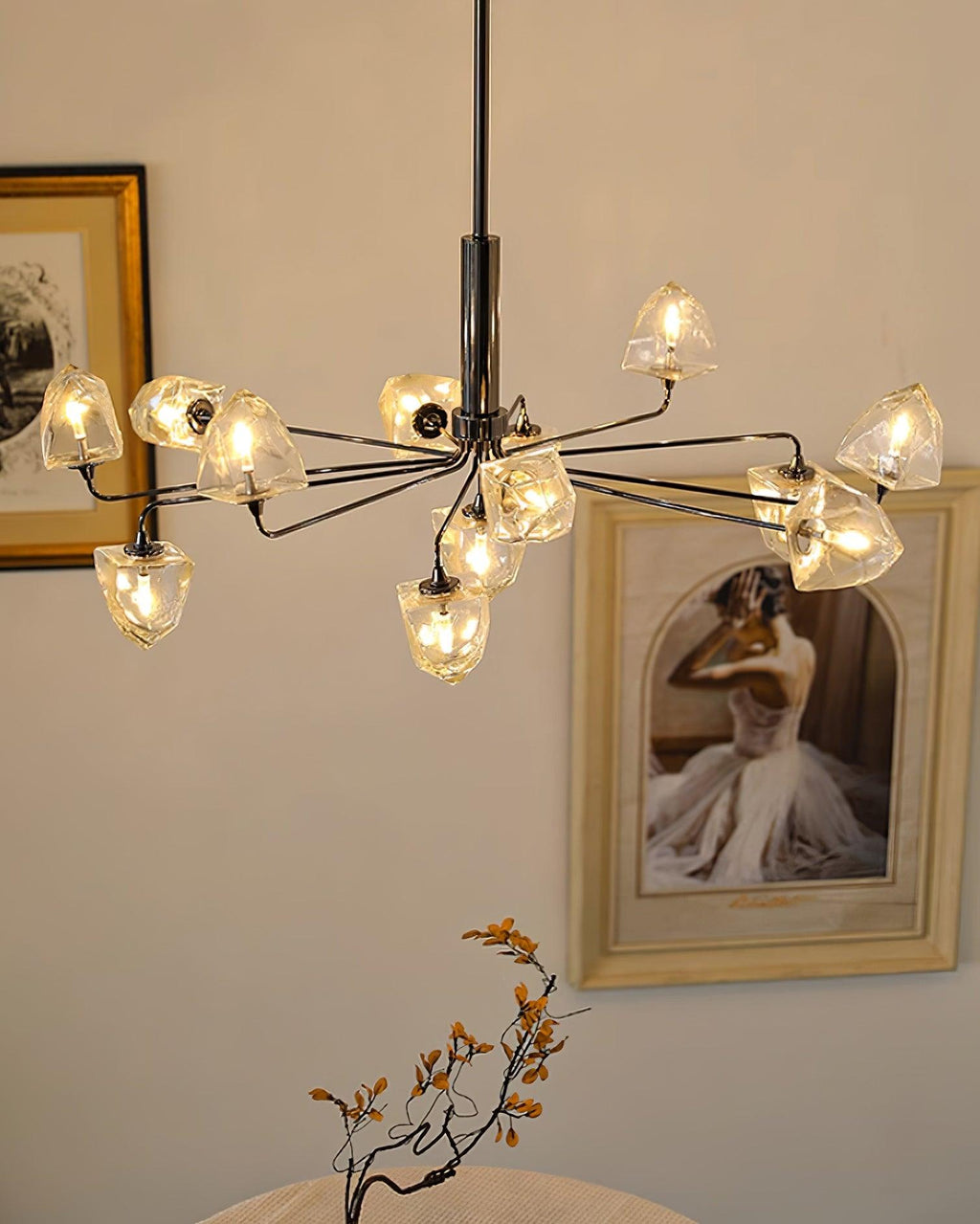 Zevin Lustre Abat-jours en Verre Facetté Bras en Laiton Artisanal - Neutralighting