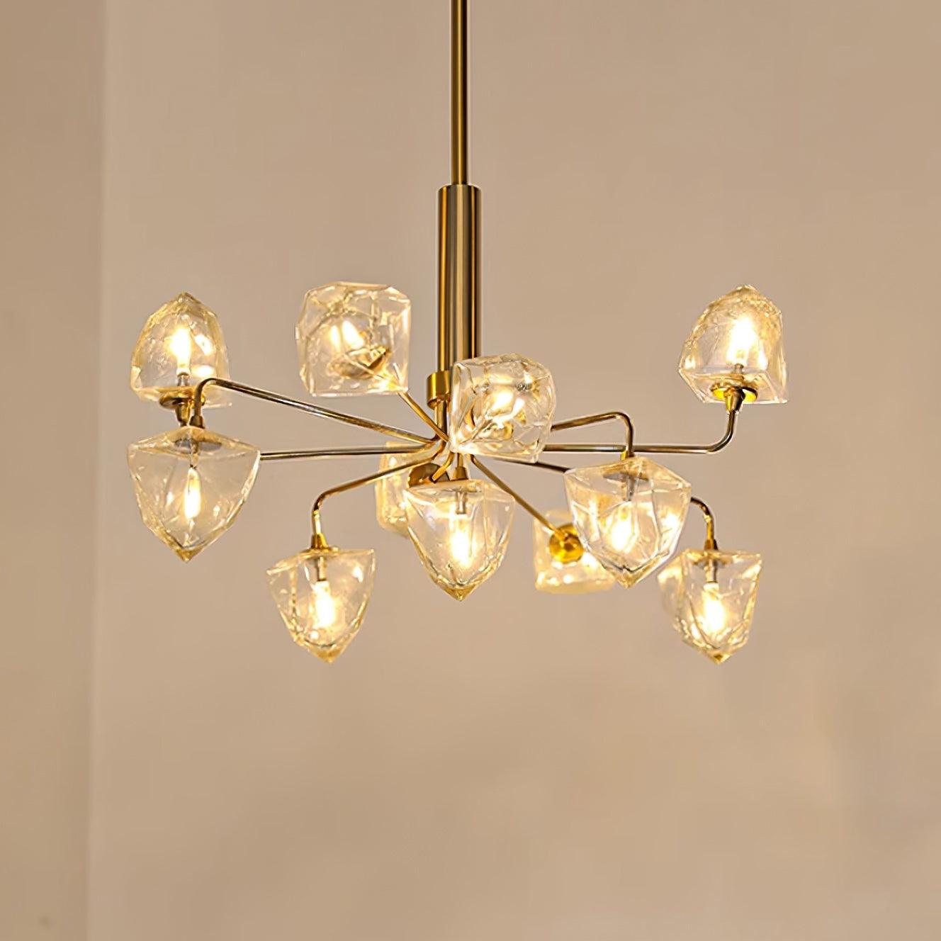 Zevin Lustre Abat-jours en Verre Facetté Bras en Laiton Artisanal - Neutralighting