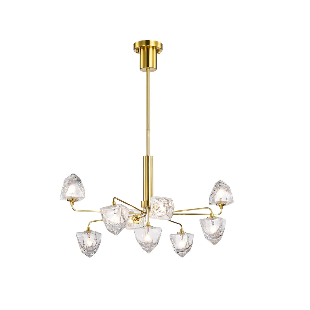 Zevin Lustre Abat-jours en Verre Facetté Bras en Laiton Artisanal - Neutralighting