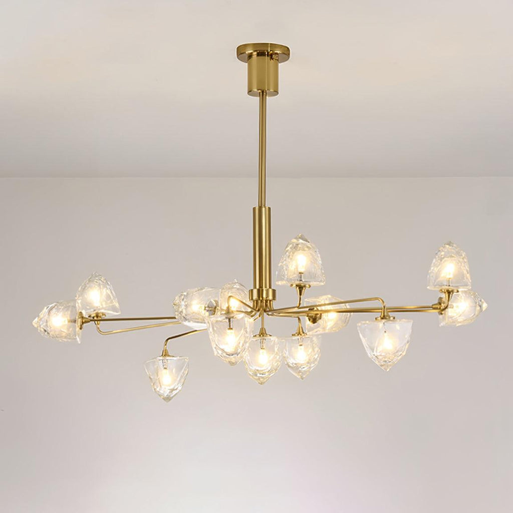 Zevin Lustre Abat-jours en Verre Facetté Bras en Laiton Artisanal - Neutralighting
