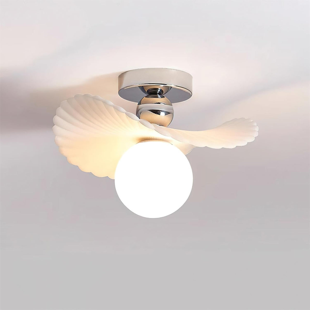Ilyon Lampe Plafonnier Moderne à Abat-Jour Givré à Ailes - Neutralighting