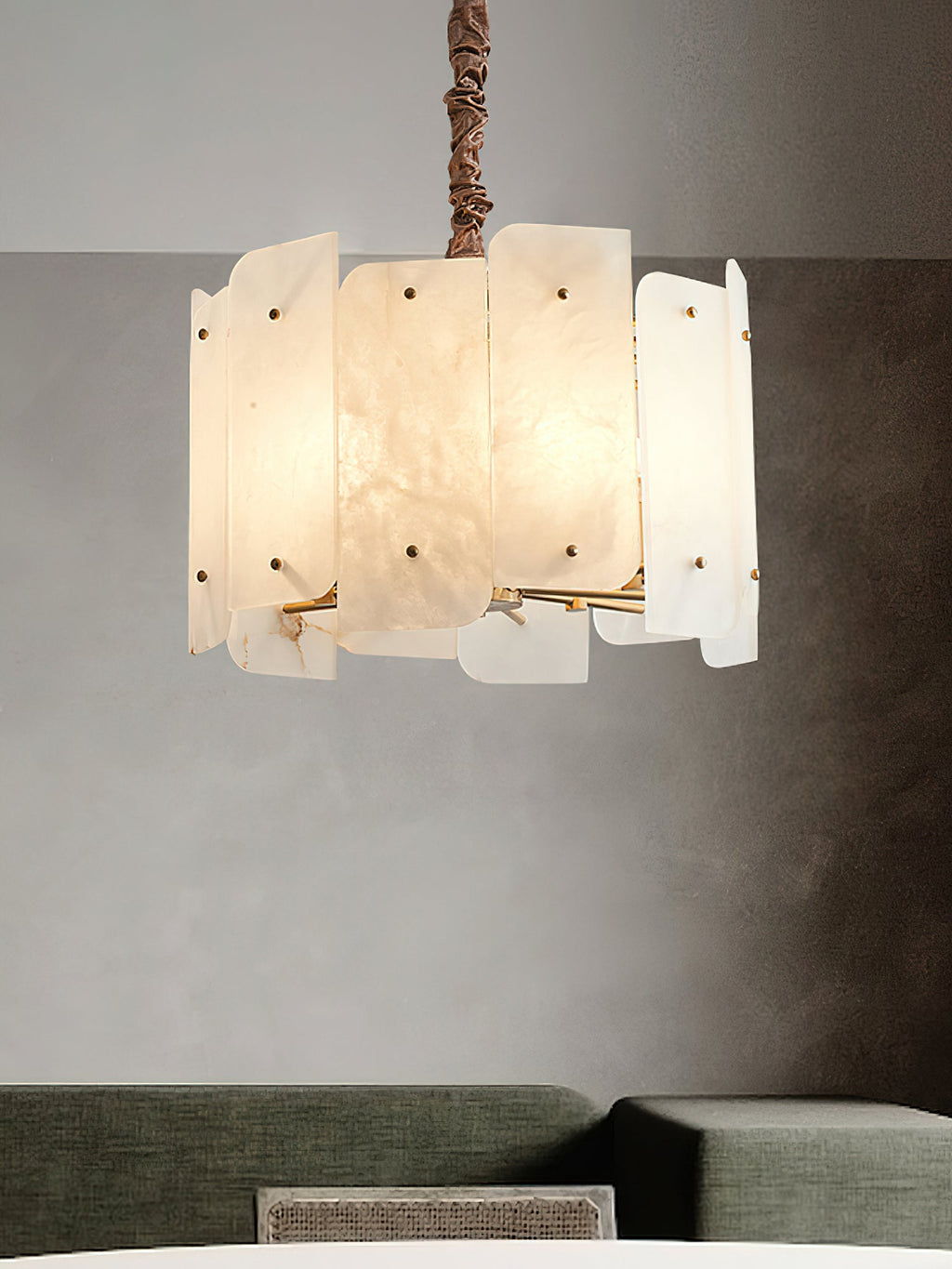 Zoe Lustre Albâtre Superposé Luxe Postmoderne - Neutralighting