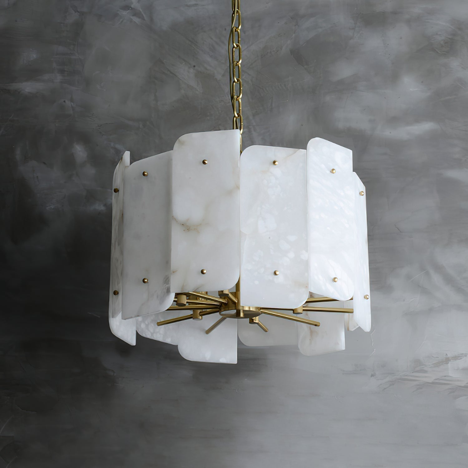 Zoe Lustre Albâtre Superposé Luxe Postmoderne - Neutralighting