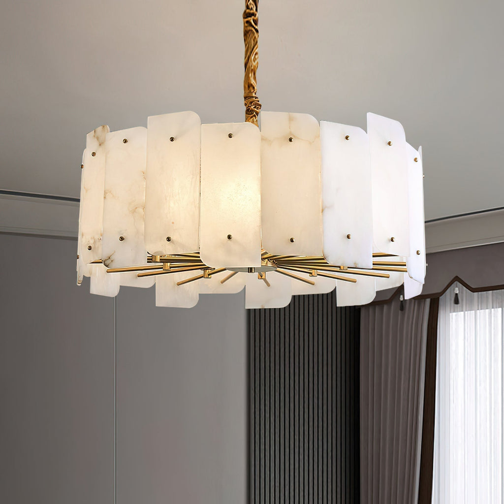 Zoe Lustre Albâtre Superposé Luxe Postmoderne - Neutralighting