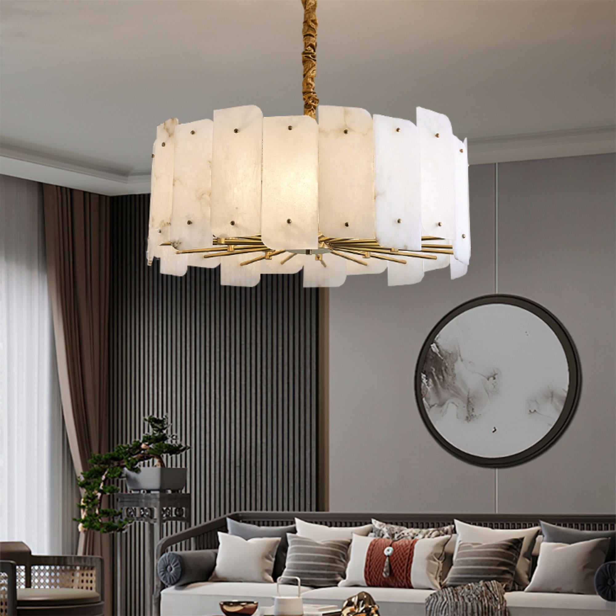 Zoe Lustre Albâtre Superposé Luxe Postmoderne - Neutralighting