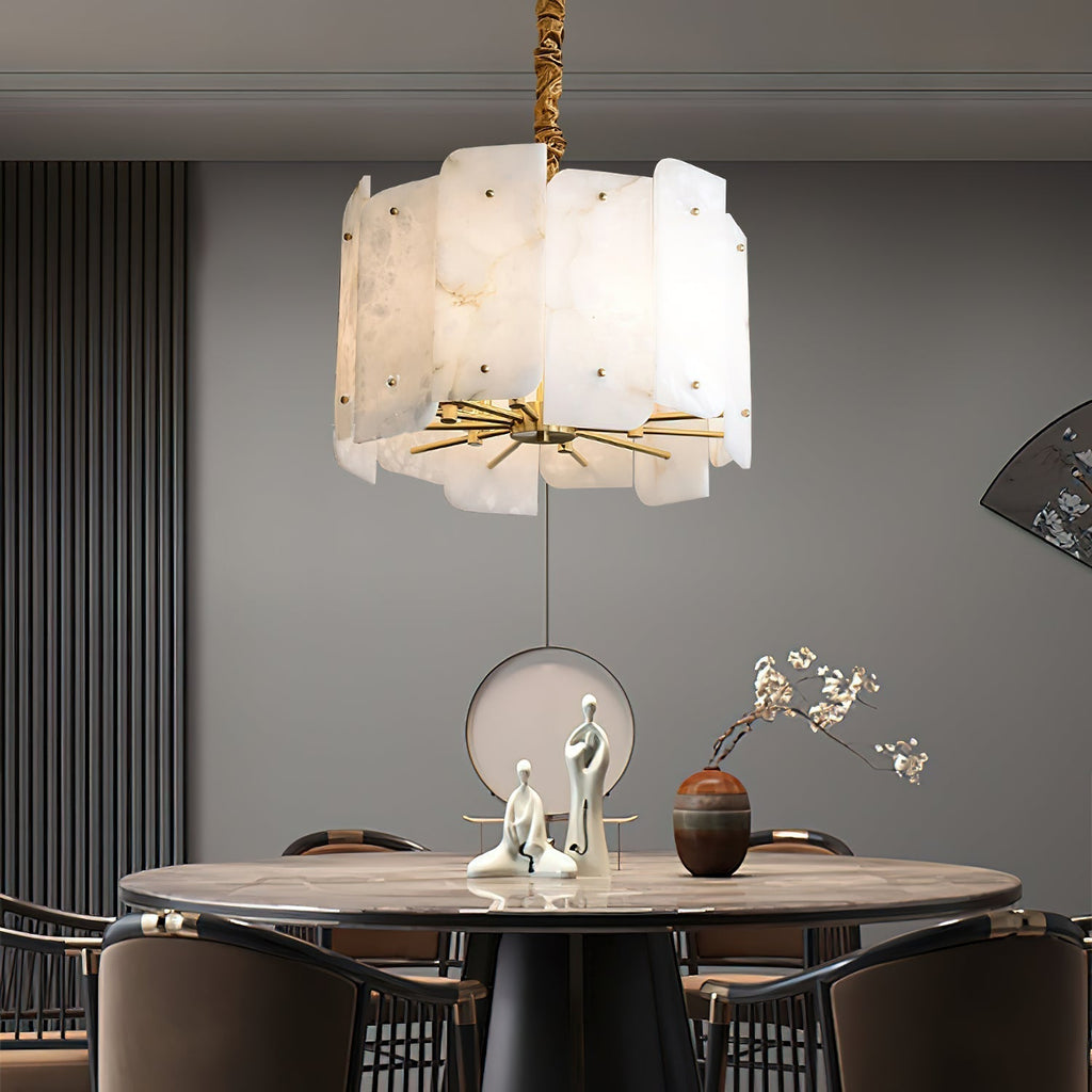 Zoe Lustre Albâtre Superposé Luxe Postmoderne - Neutralighting