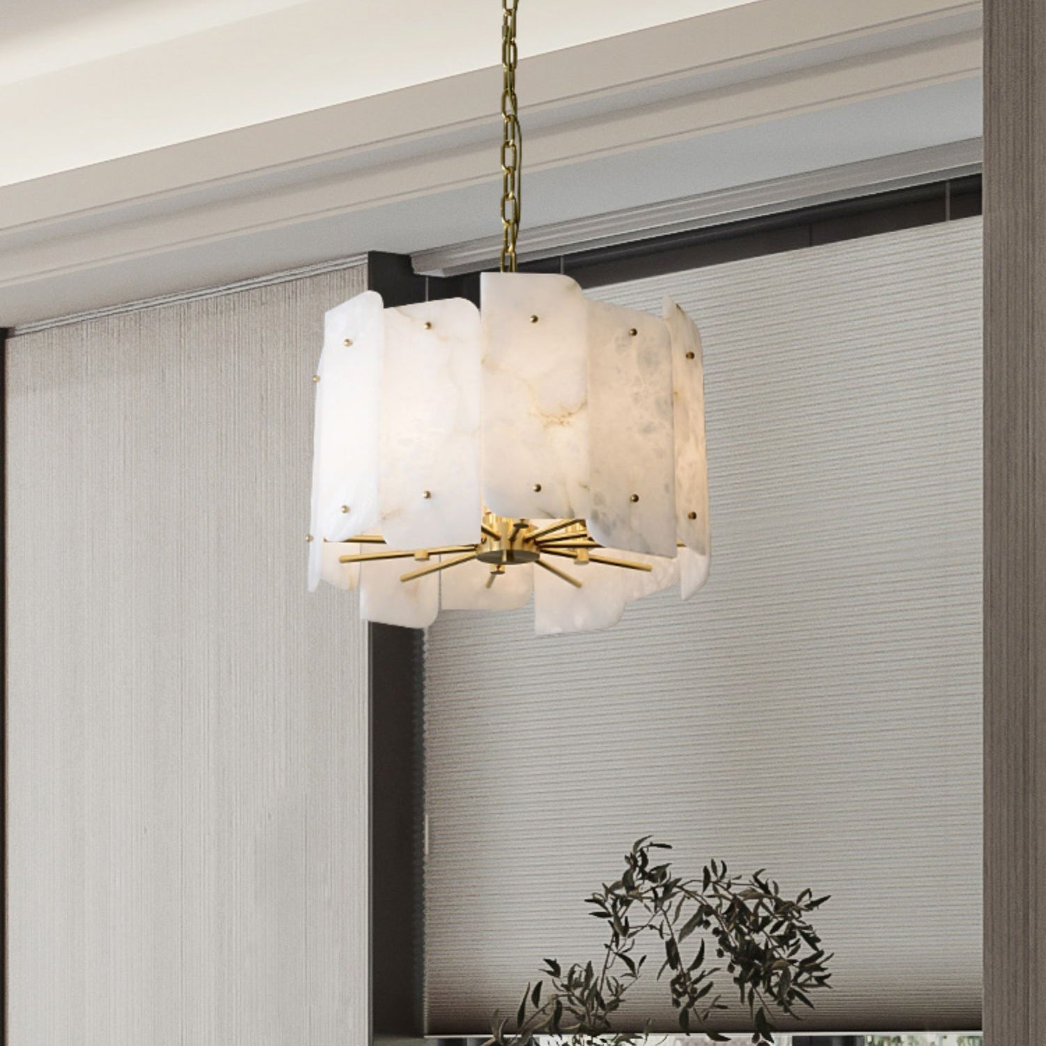 Zoe Lustre Albâtre Superposé Luxe Postmoderne - Neutralighting