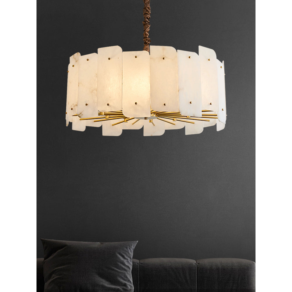 Zoe Lustre Albâtre Superposé Luxe Postmoderne - Neutralighting
