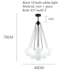 Valentina Lustre Globe Modenre, Fer/Verre, Noir/Blanc, Salon - Neutralighting