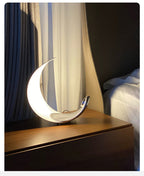 Aria Lampe de Table Lune Moderne, Métal/Acrylique, Blanc, Salon - Neutralighting