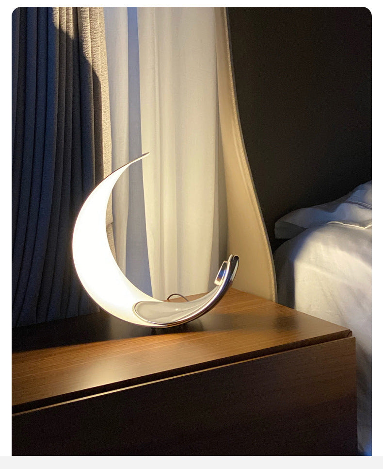 Aria Lampe de Table Lune Moderne, Métal/Acrylique, Blanc, Salon - Neutralighting
