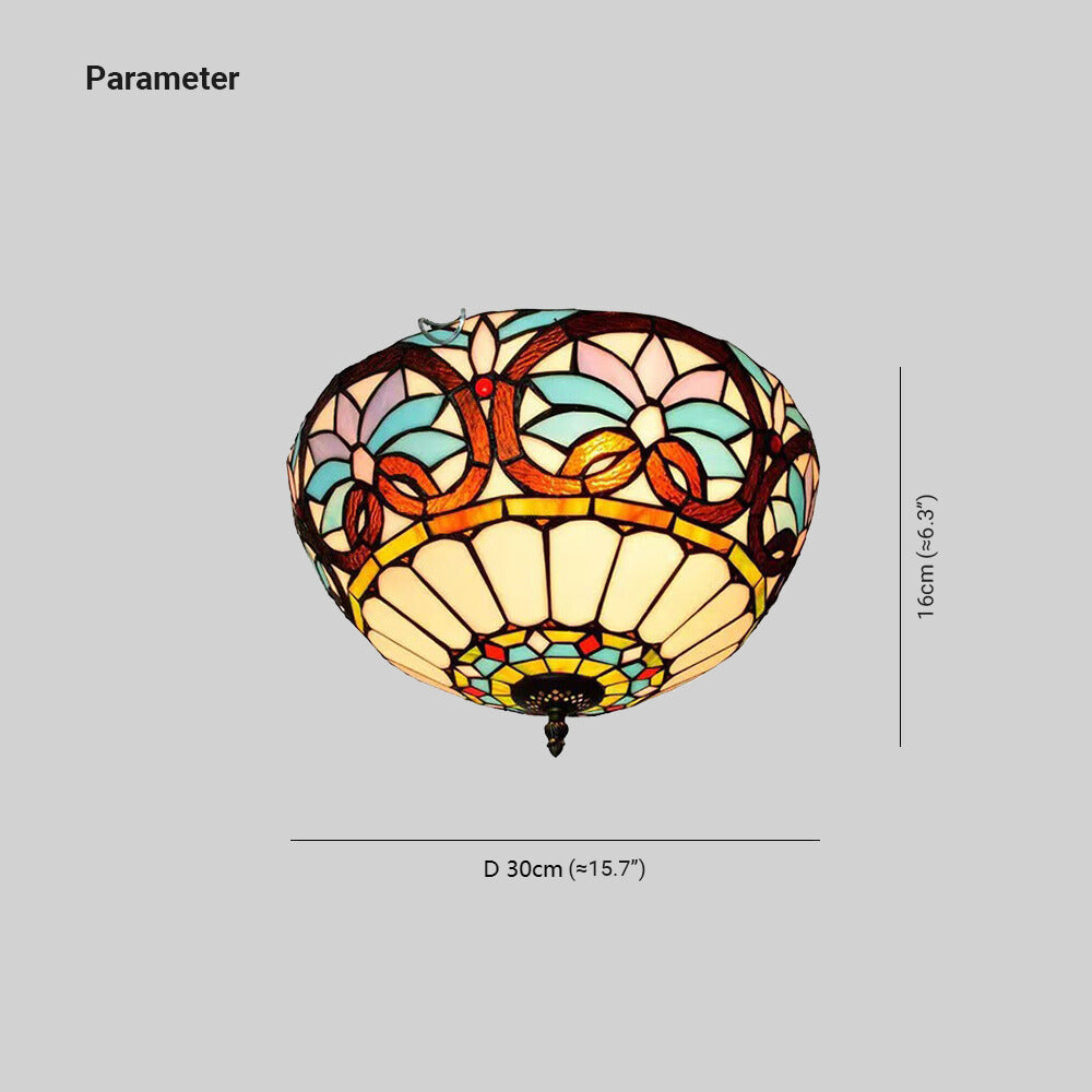 Tiffany Designer LED Plafonnier Métal Verre Chambre À Coucher/Salon - Neutralighting