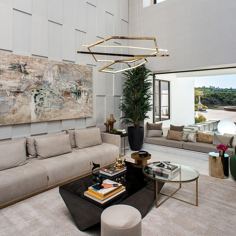 Ray Suspension Géométrique Contemporain, Métal, Doré, Salon/Chambre à Coucher - Neutralighting