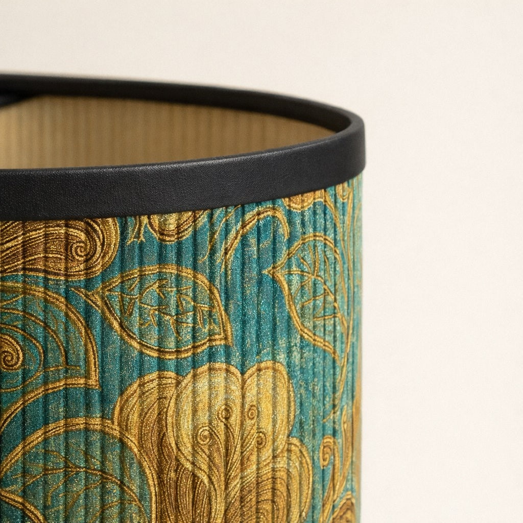 Abat-jour Tambour en bambou - Green floral