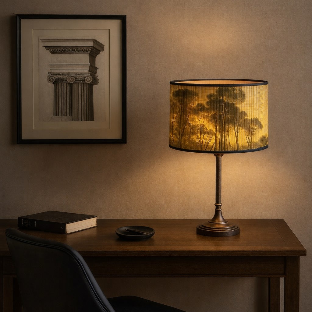 Abat-jour Tambour style bambou - Sun set