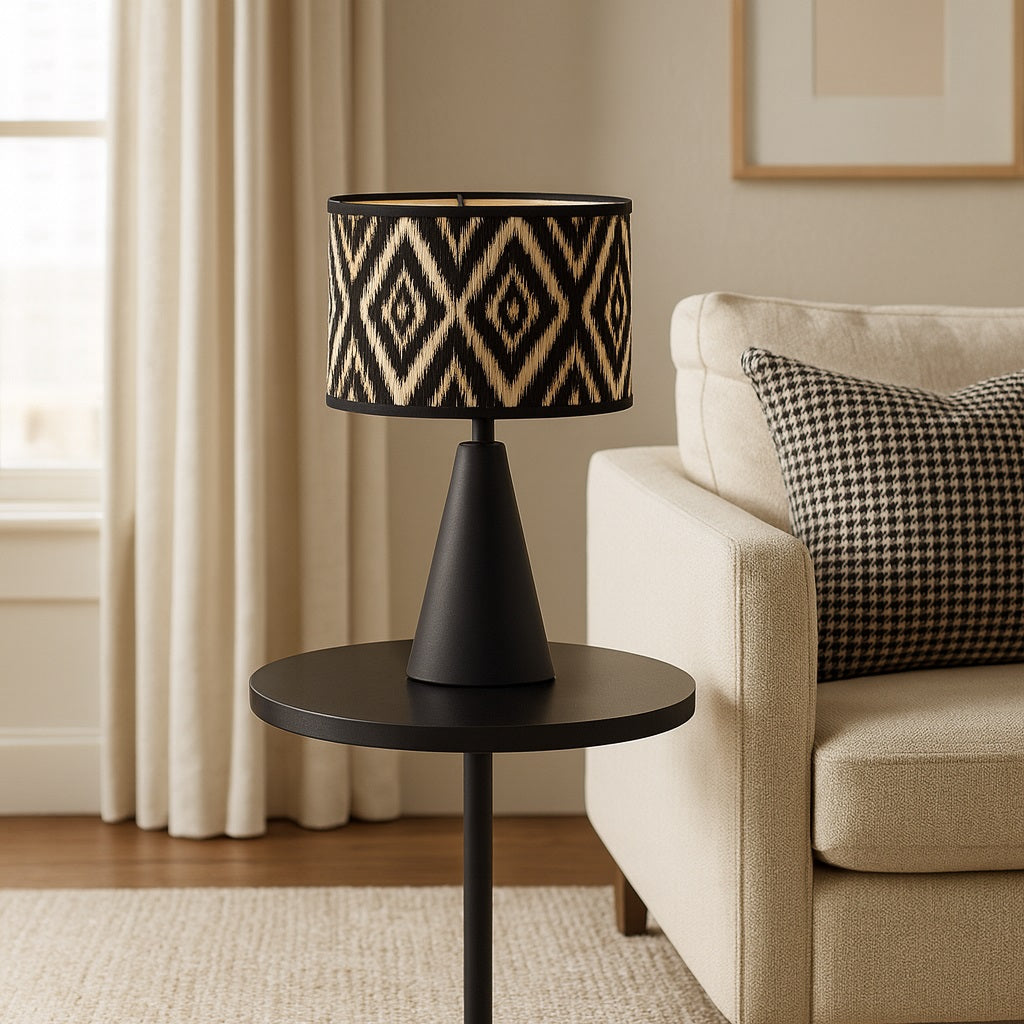 Abat-jour Tambour en bambou - Black form