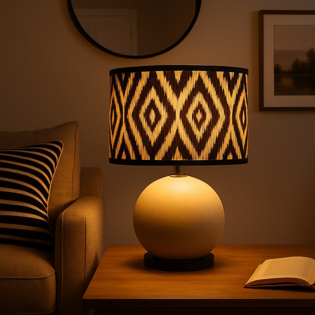 Abat-jour Tambour en bambou - Black form