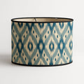 Abat-jour Tambour en bambou - Blue diamond