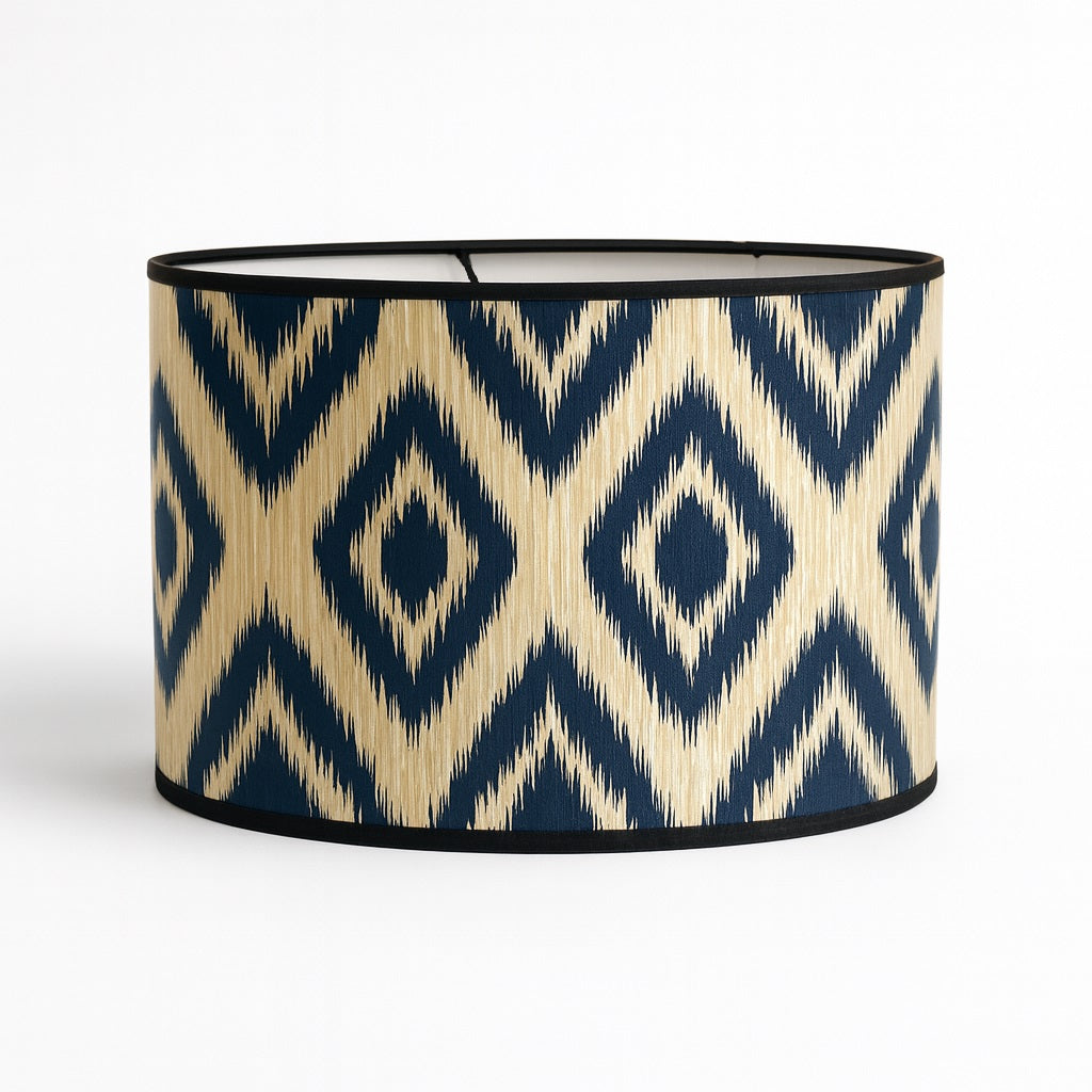 Abat-jour Tambour en bambou - Blue form