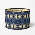 Abat-jour Tambour en bambou - Blue spades