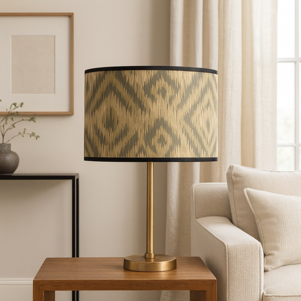 Abat-jour Tambour en bambou - Grey form