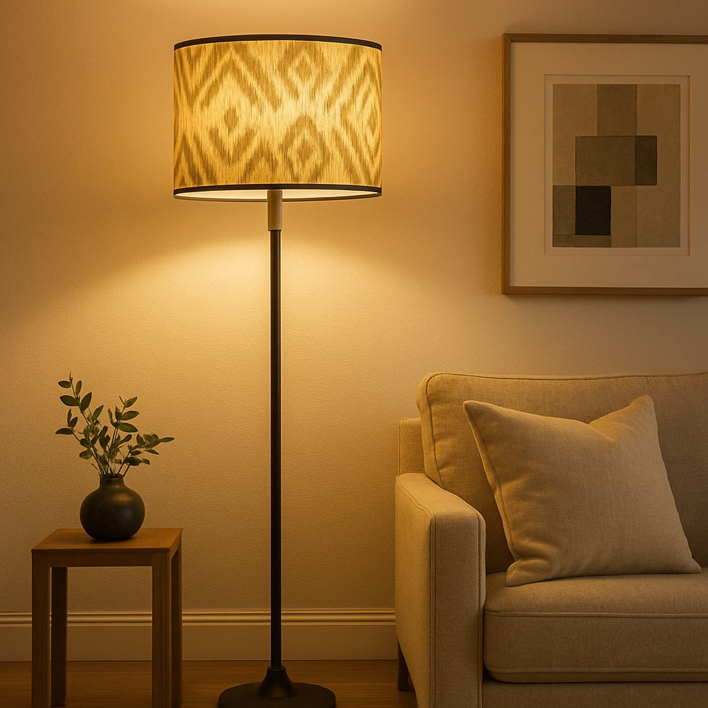 Abat-jour Tambour en bambou - Grey form