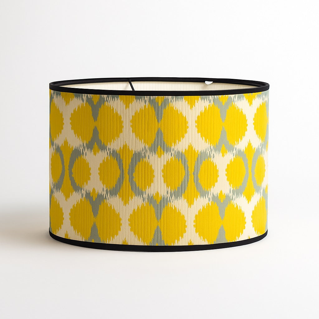 Abat-jour Tambour en bambou - Yellow circle