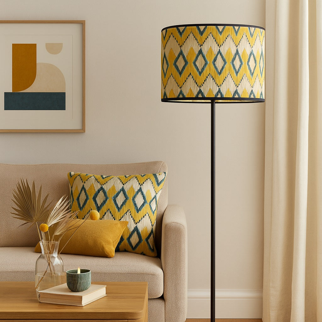 Abat-jour Tambour en bambou - Yellow form