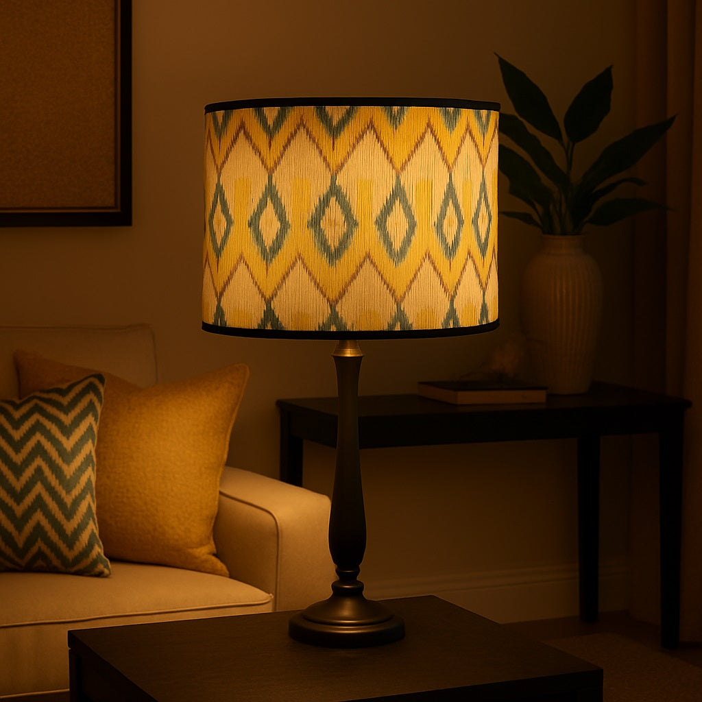 Abat-jour Tambour en bambou - Yellow form