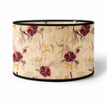 Abat-jour Tambour en bambou - Red Flowers