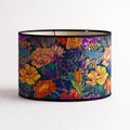 Abat-jour Tambour en bambou - Violet flowers