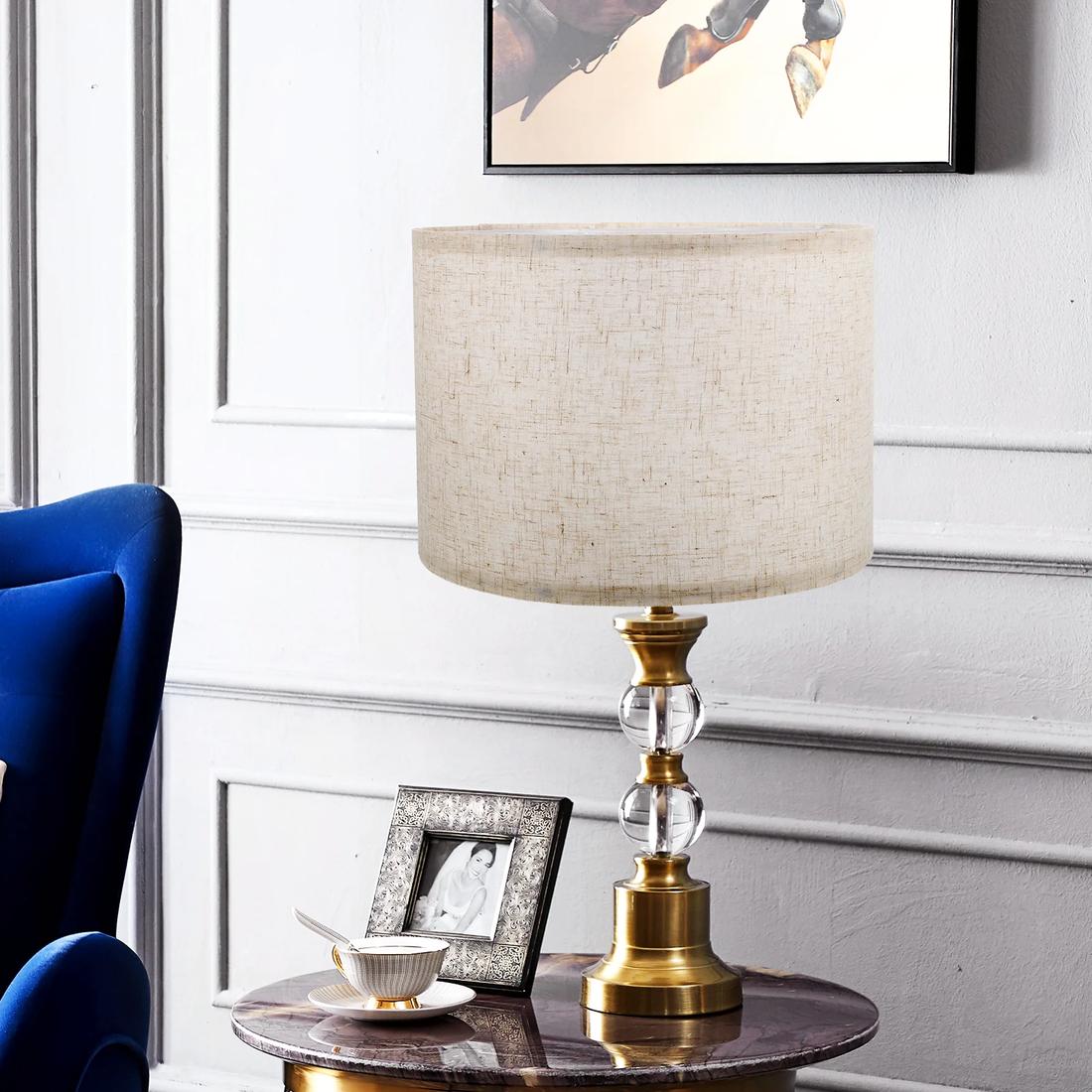 Abat-jour pour lampe de chevet en lin – Elviane