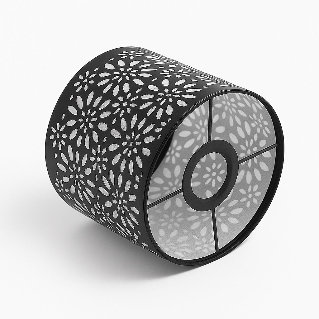 Abat-jour Cylindrique en métal - Floral