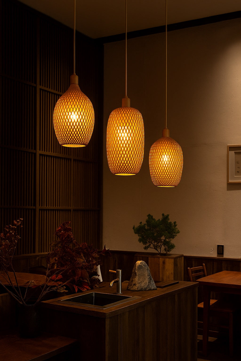Abat-jour Suspension en rotin - Noka