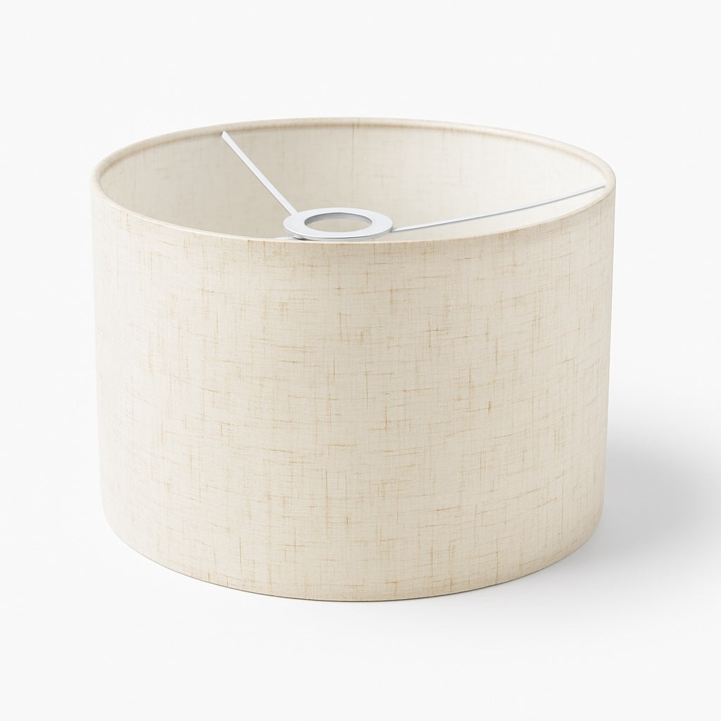 Abat-jour Tambour en lin naturel - Beige
