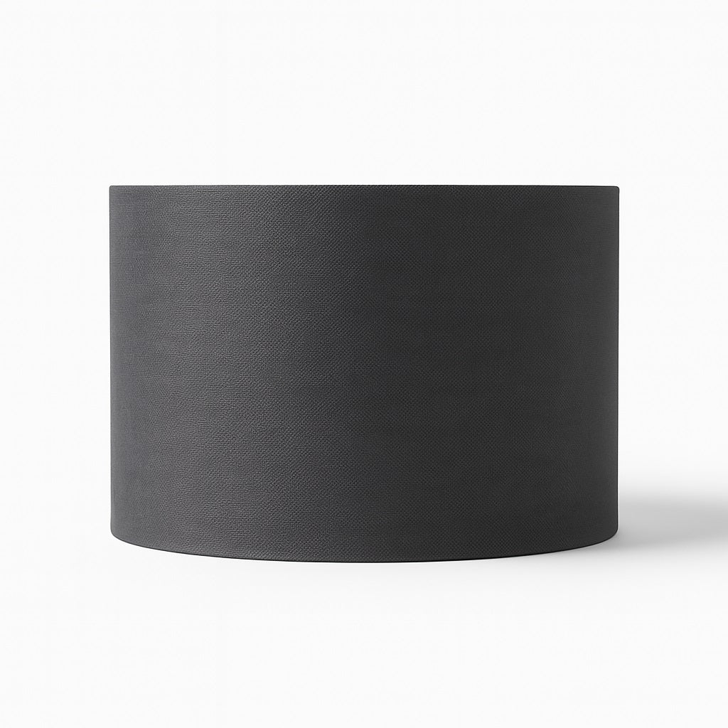 Abat-jour Tambour en lin naturel - Gris