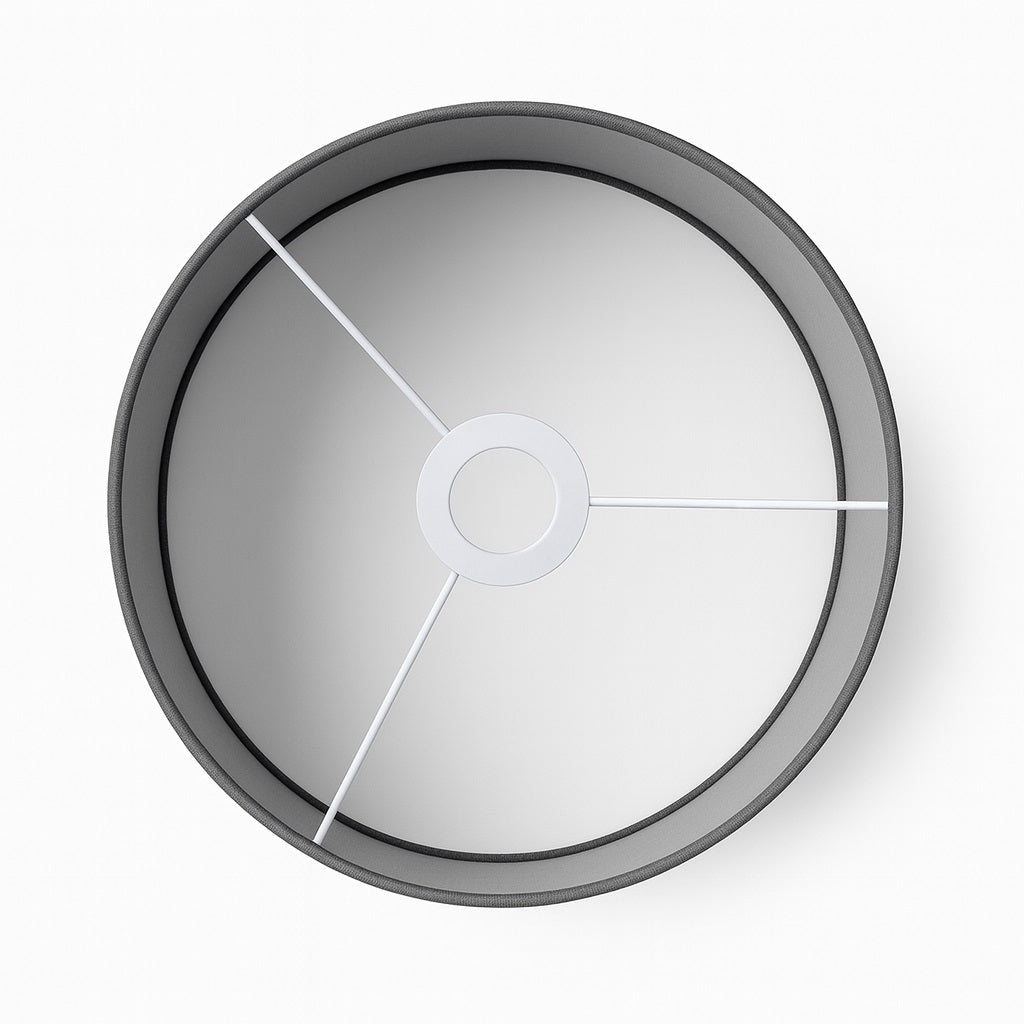 Abat-jour Tambour en lin naturel - Gris