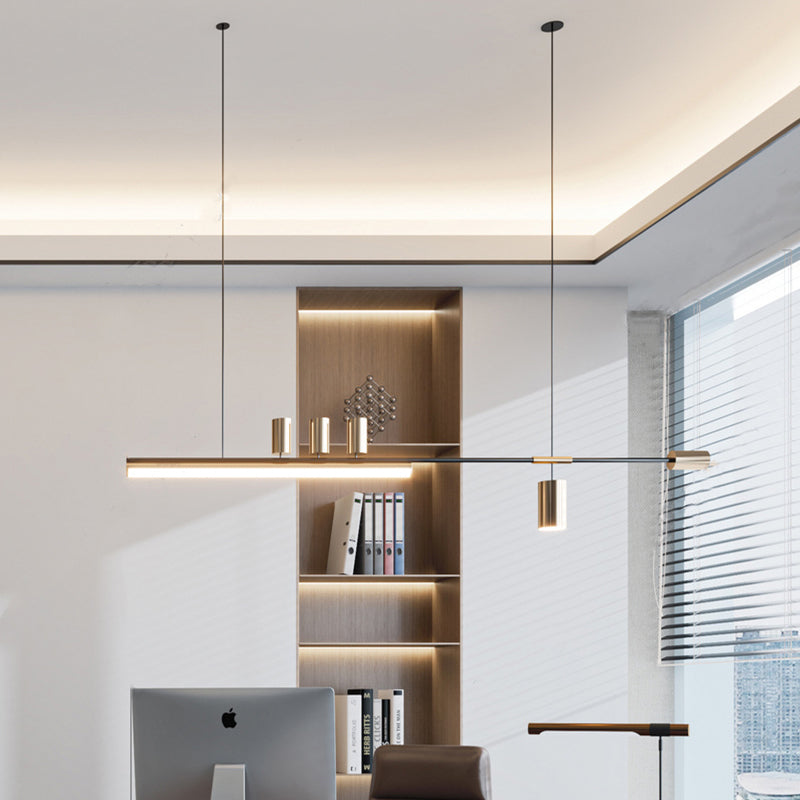 Ray Suspension Linéaire Moderne, Métal, Doré, Salon - Neutralighting