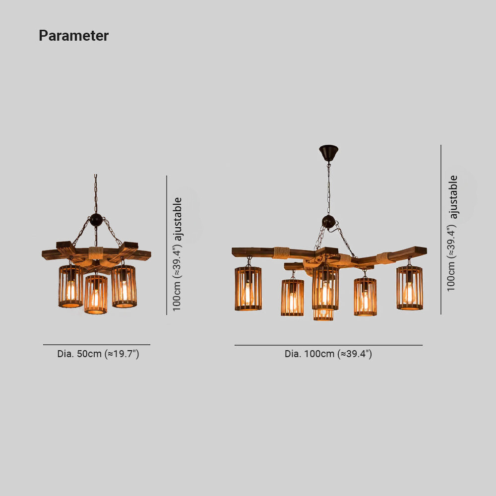 Epoch Moderne Rétro LED Lustre Bois Salon/Salle À Manger/Bar - Neutralighting