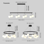 Valentina Nordique LED Lustre Noir Métal/Verre Salle À Manger/Chambre À Coucher - Neutralighting