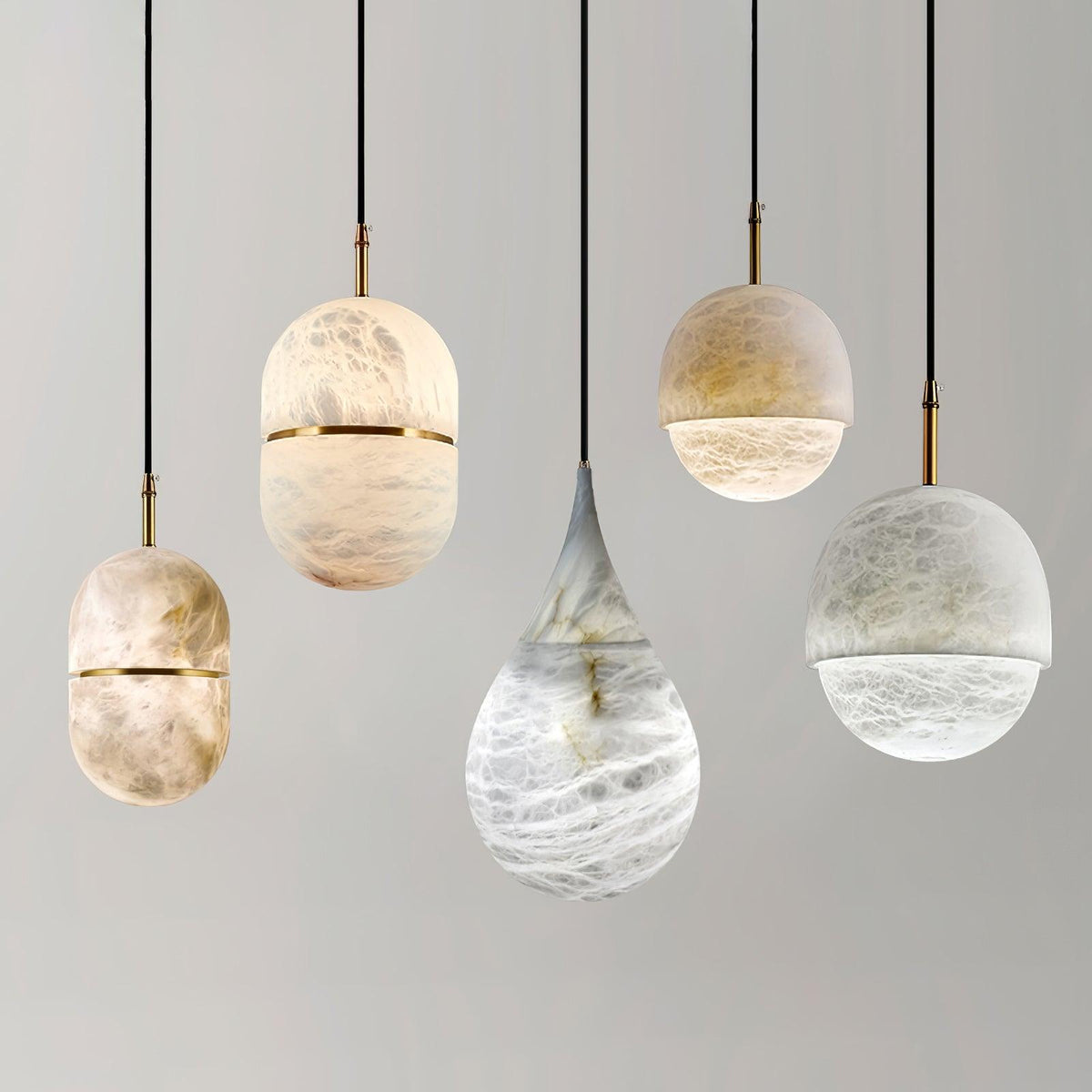 LustraLux Suspension Lampe Goutte de Pluie en Marbre - Neutralighting