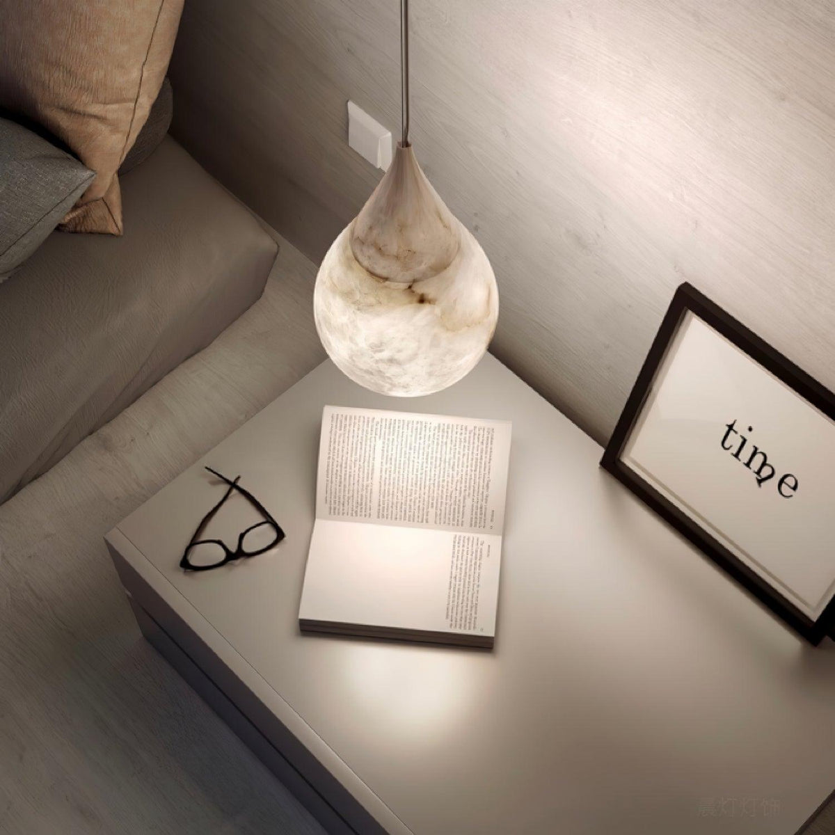 LustraLux Suspension Lampe Goutte de Pluie en Marbre - Neutralighting