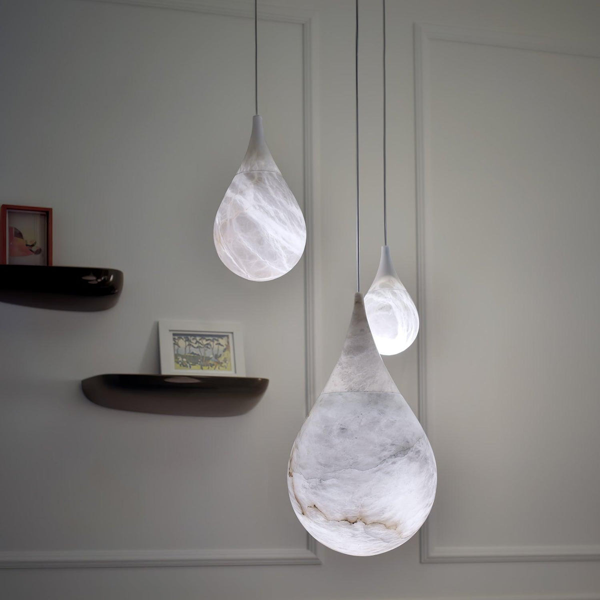 LustraLux Suspension Lampe Goutte de Pluie en Marbre - Neutralighting