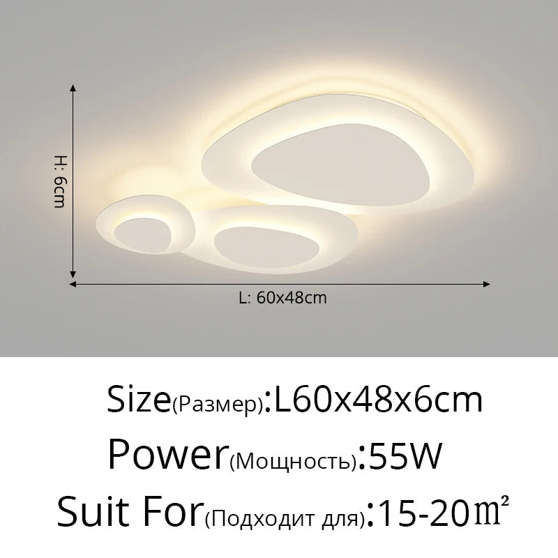 Lustre — Anneaux annuels modernes LED lustre intérieur salon ondulation forme meubles de maison décoration fer blanc corps couleur lampe éclairage