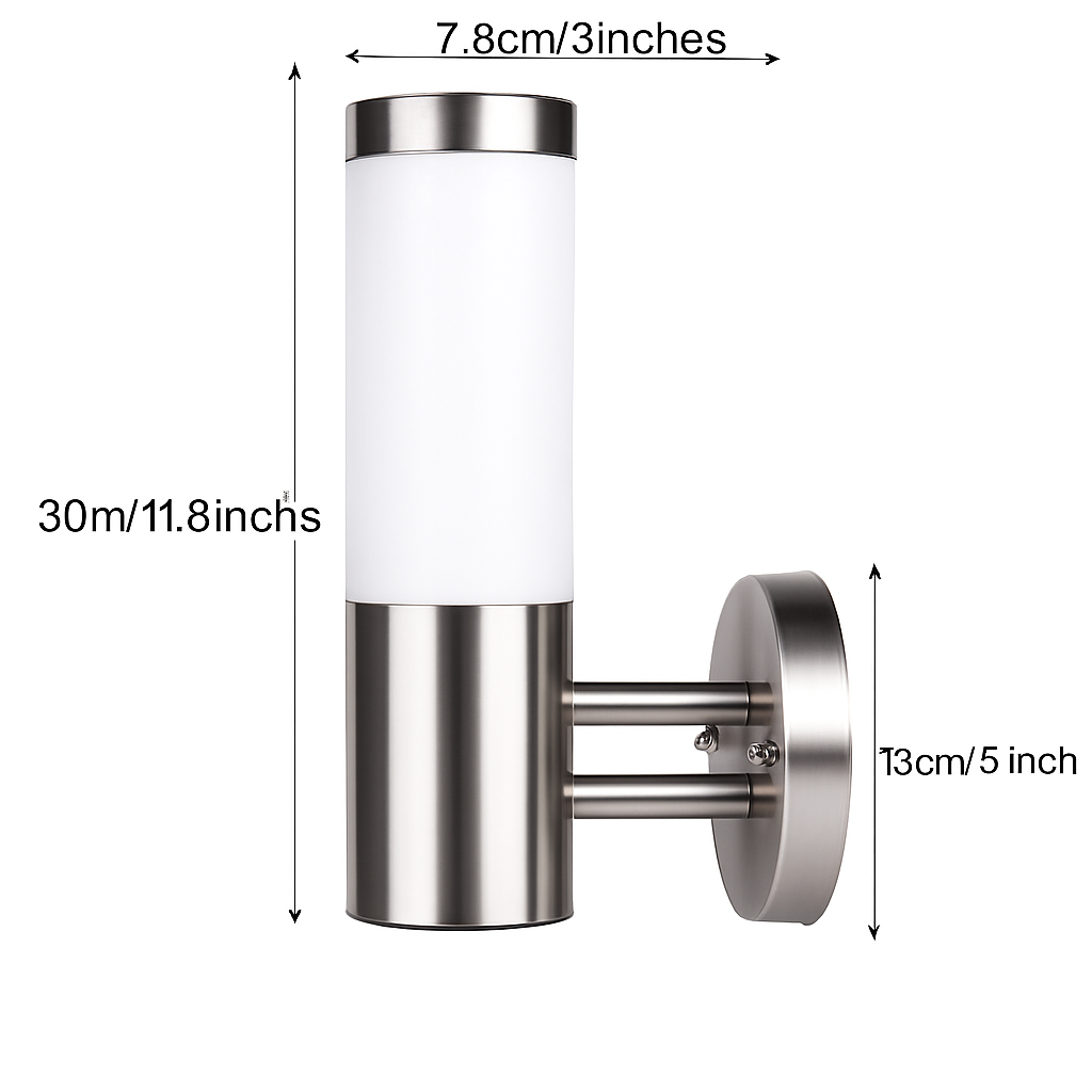 Applique murale — Extérieur LED design chromé Milky