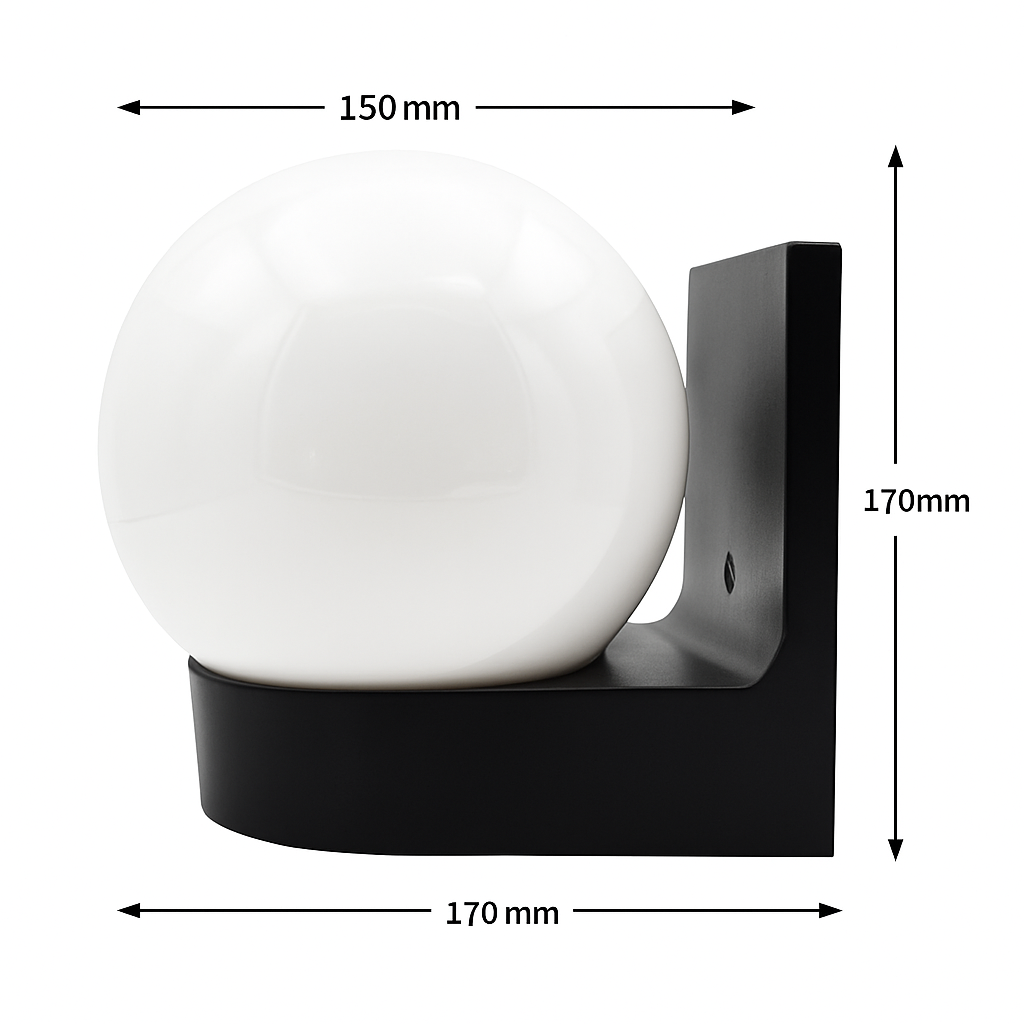 Applique murale — Extérieur LED socle et boule Acrylic