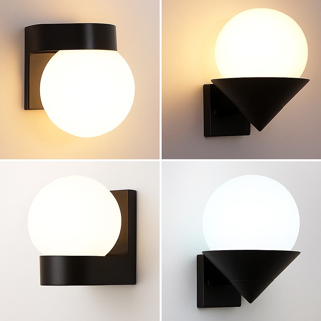 Applique murale — Extérieur LED socle et boule Acrylic