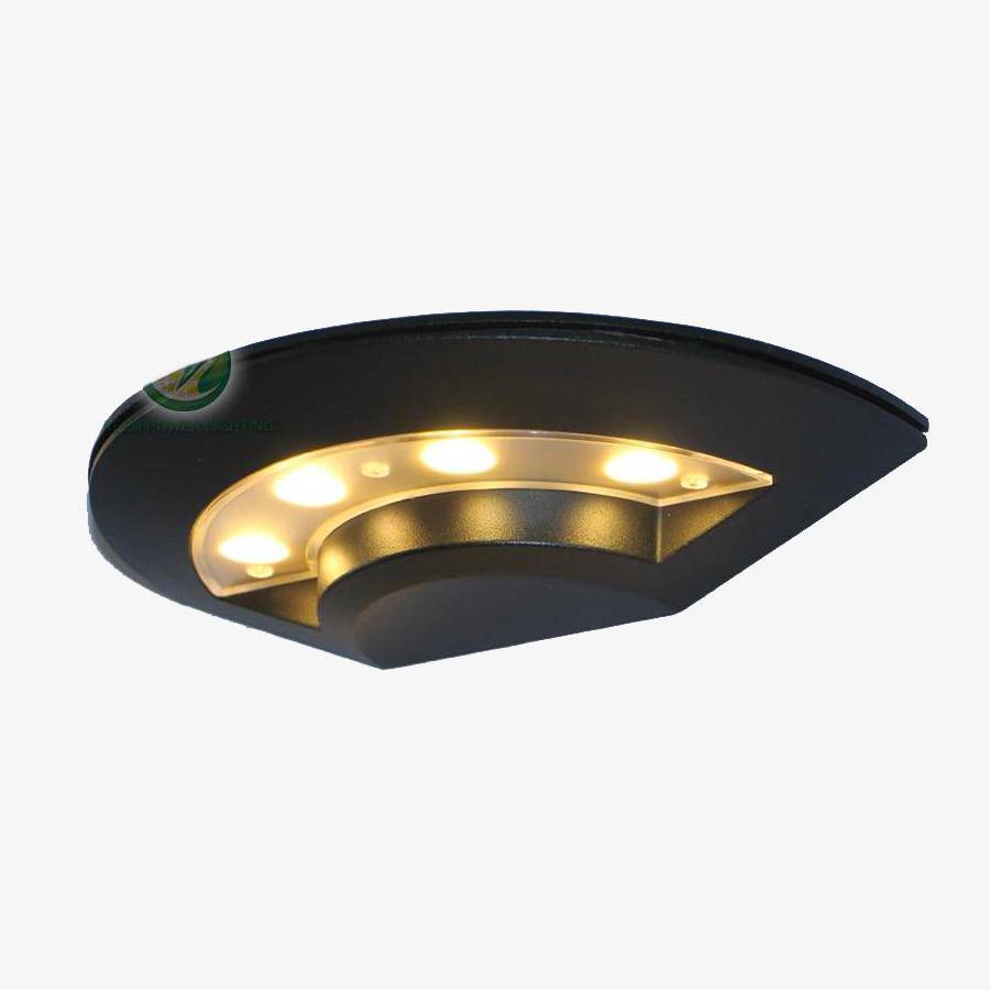 Applique murale — Extérieur LED demi-cercle noire Lighting