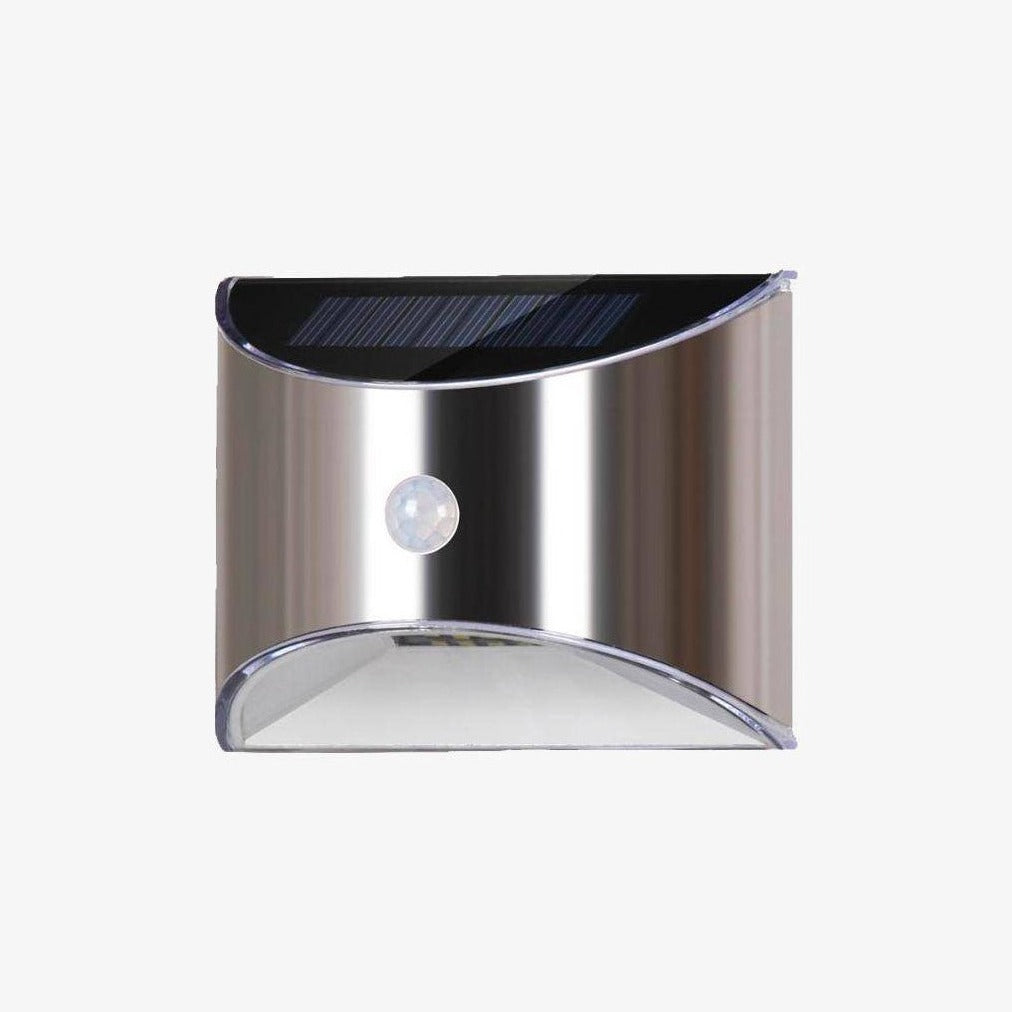 Applique murale — Extérieur solaire à LED chromée arrondie (lot de 2)