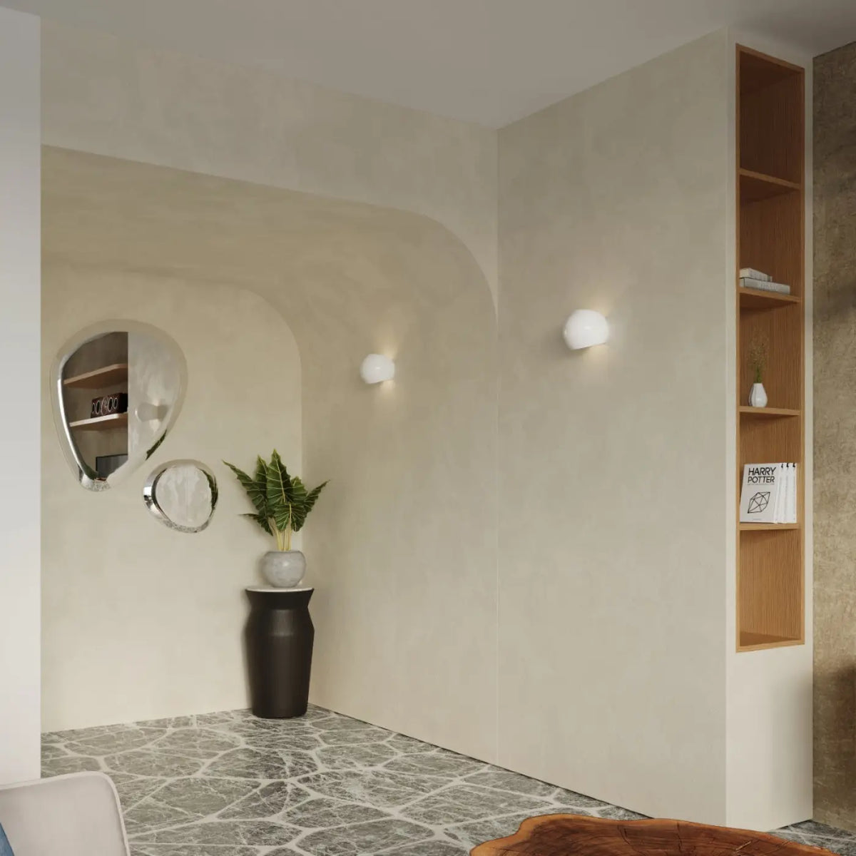 Applique murale Globe vernie (blanc brillant)